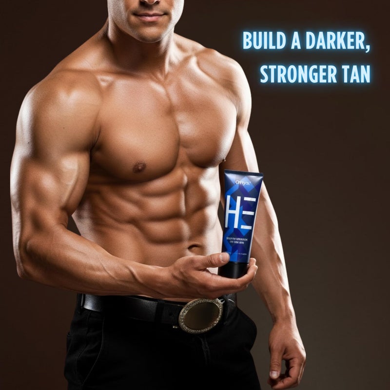Onyx HE Tanning Bed Lotion for Men - Indoor Tanning Lotion Accelerator & Bronzer, Quick & Dark Tan, Men's Tanning Lotion with Skin Firming, Muscle Bronzing Complex & Moisturizing Formula - Image 2